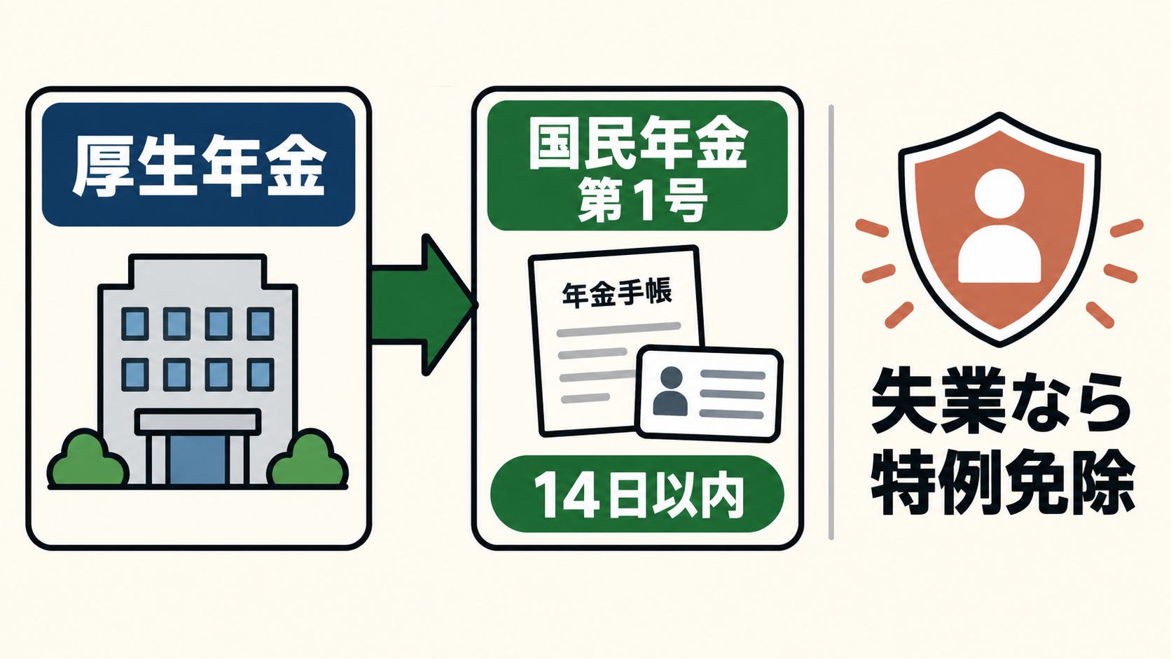 厚生年金から国民年金への切替と特例免除